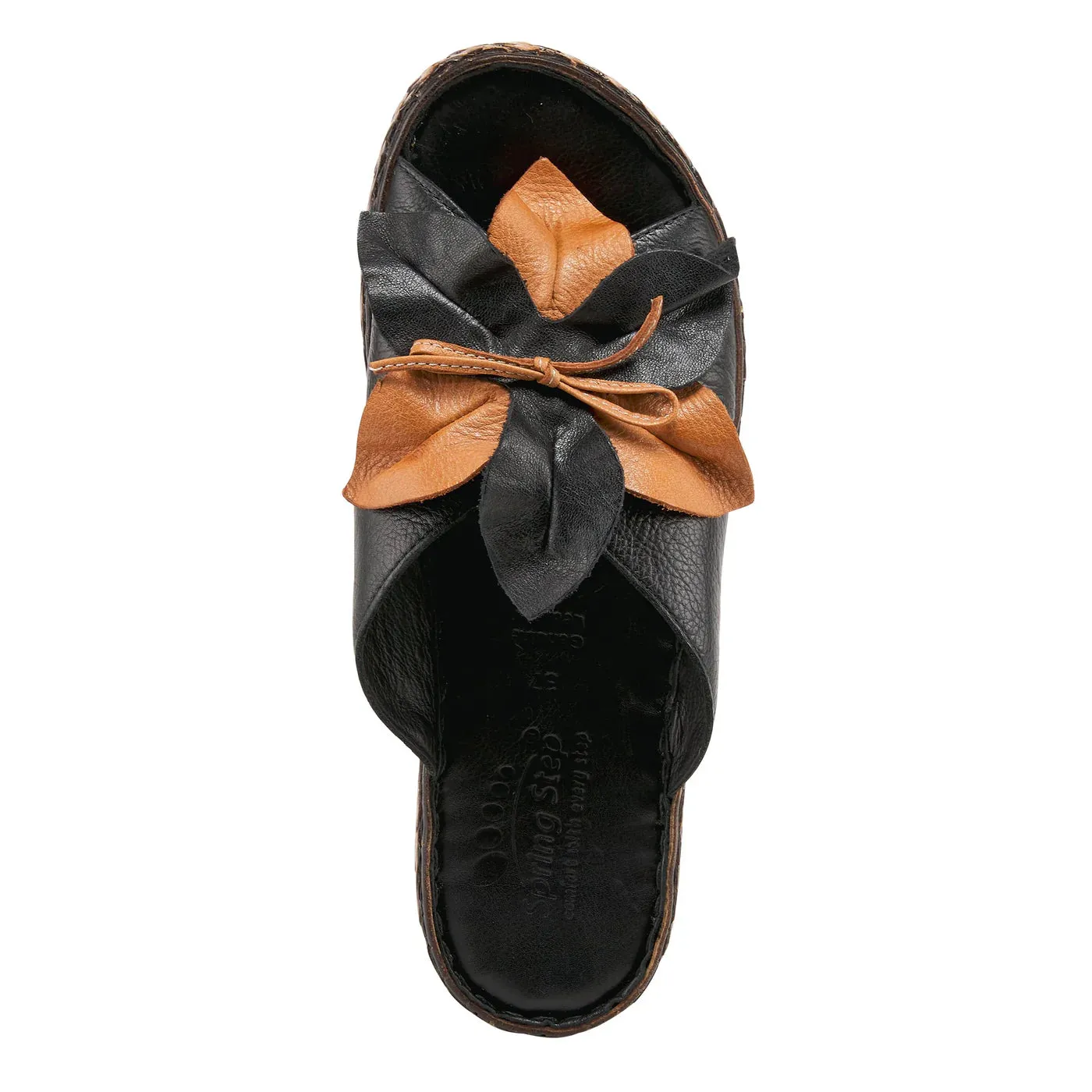SPRING STEP HILARY SLIDE SANDALS BLACK