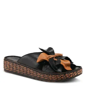 SPRING STEP HILARY SLIDE SANDALS BLACK