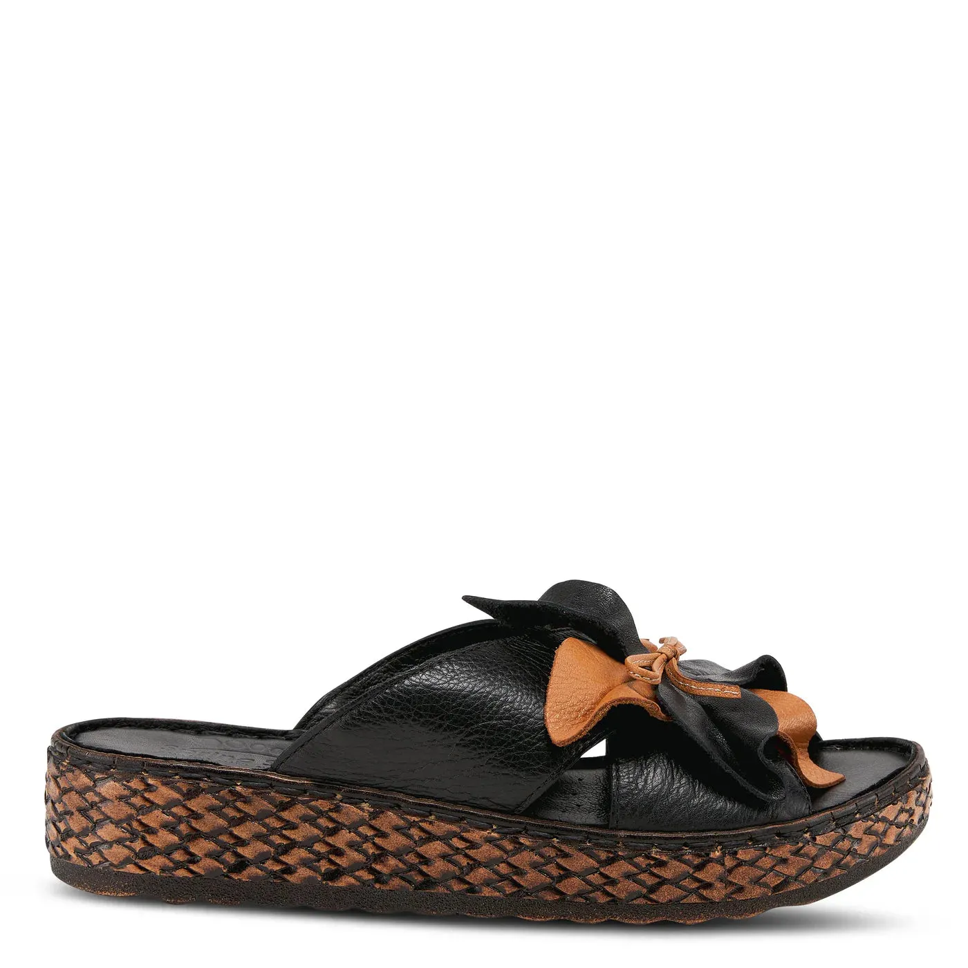 SPRING STEP HILARY SLIDE SANDALS BLACK