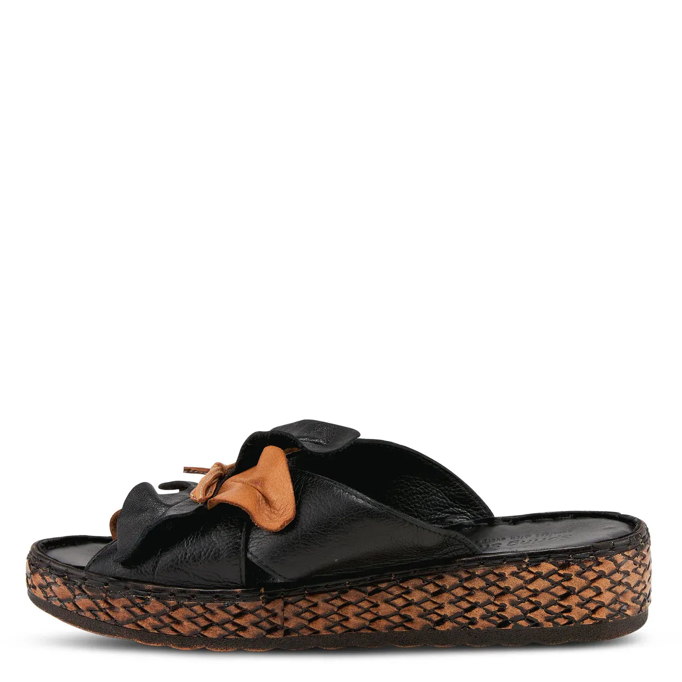 SPRING STEP HILARY SLIDE SANDALS BLACK