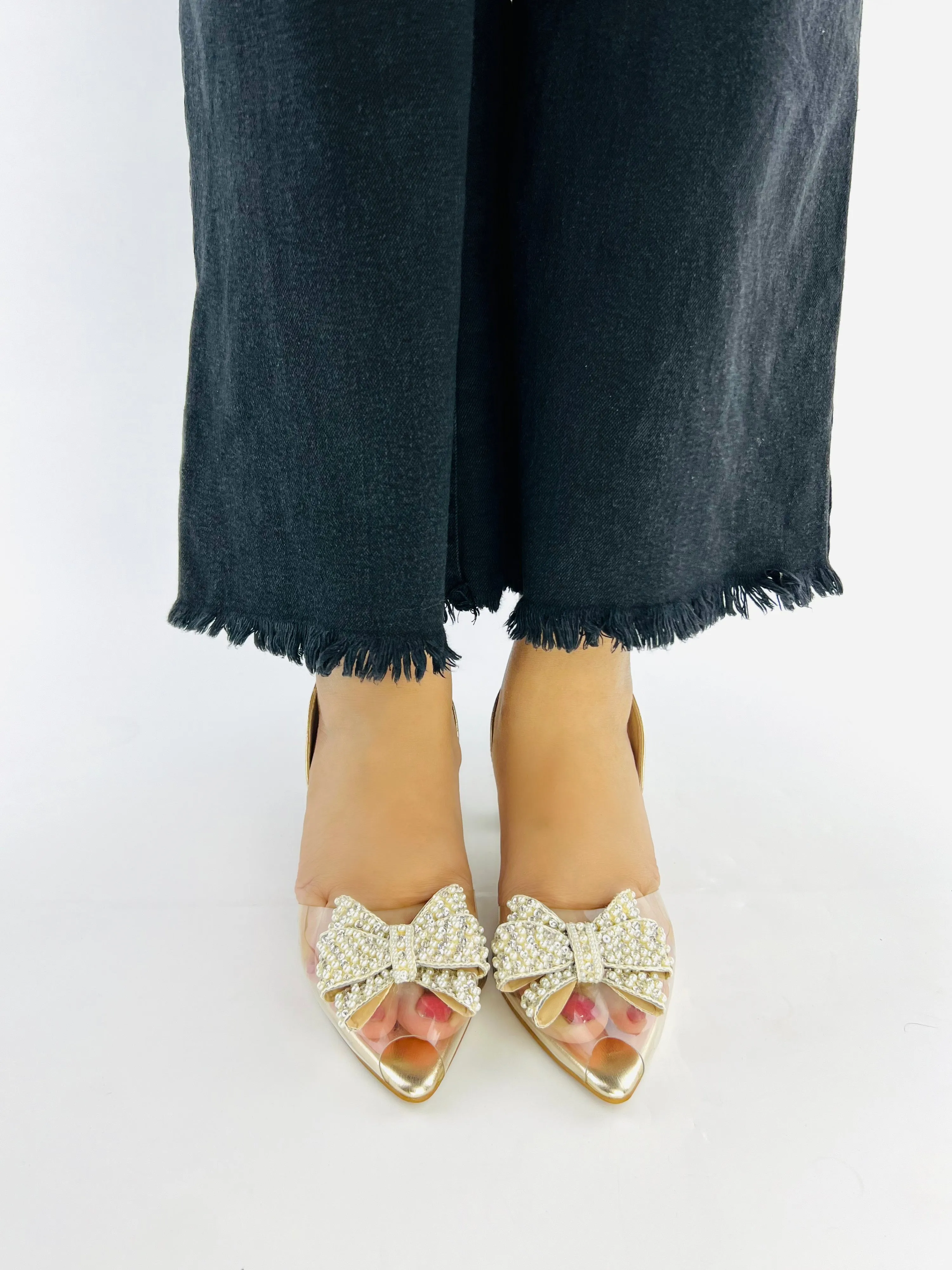 Spunkz Cinderella Gold Bow Tie Heel-11036