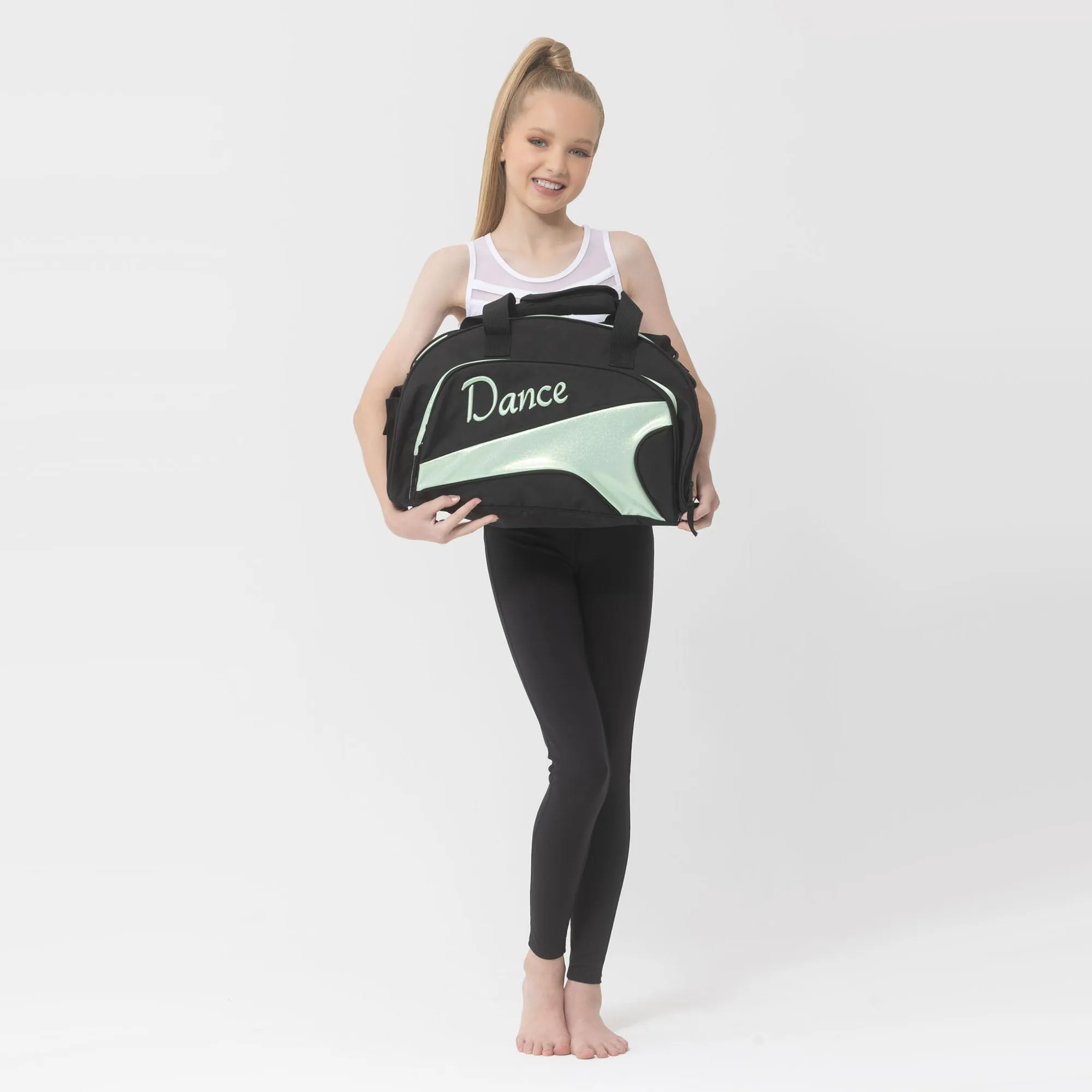 Studio 7 NEW Eco-Friendly Junior Duffel Bag - Black   Cool Mint