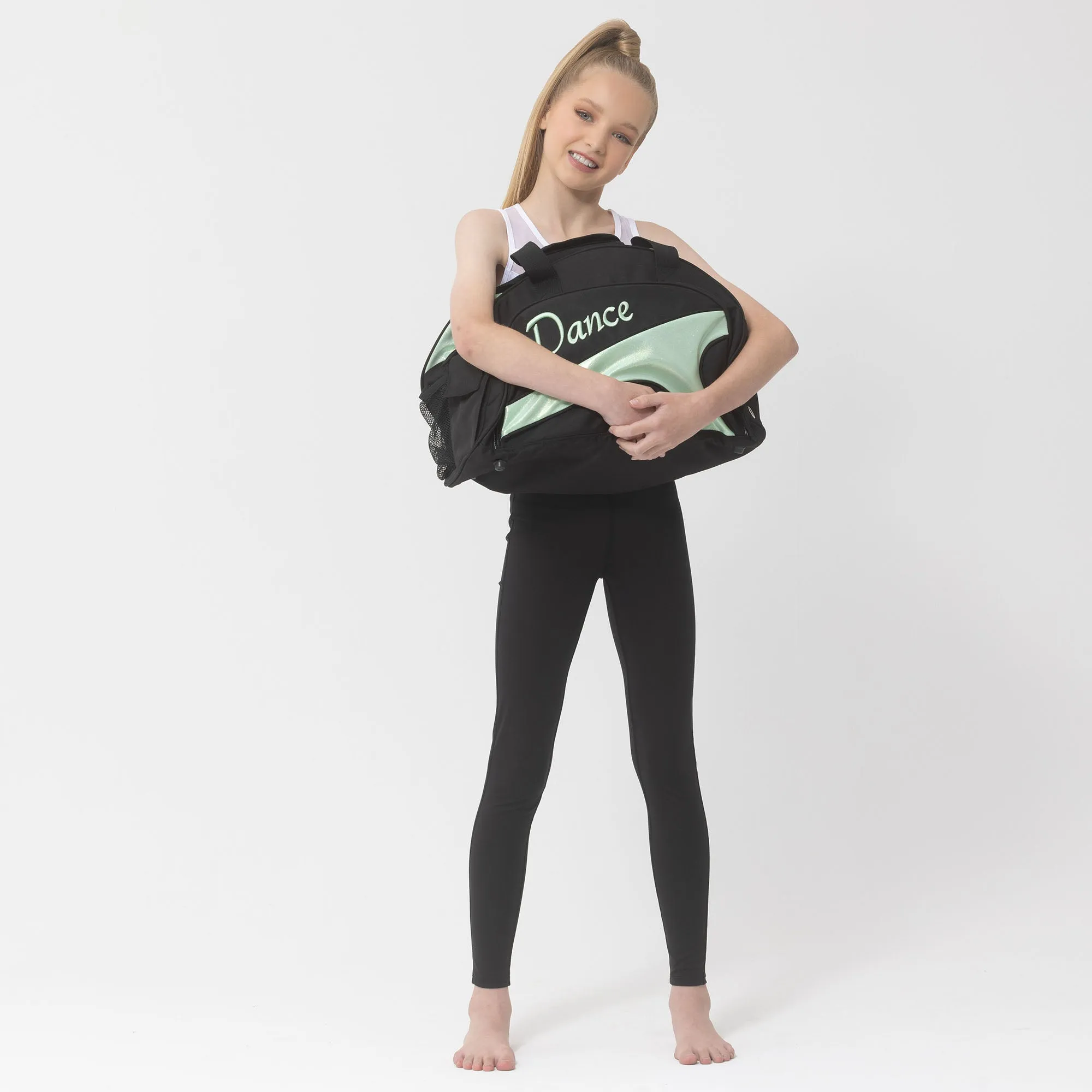 Studio 7 NEW Eco-Friendly Junior Duffel Bag - Black   Cool Mint