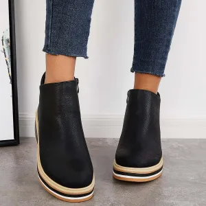 Stylish ankle boots with zipper and platform