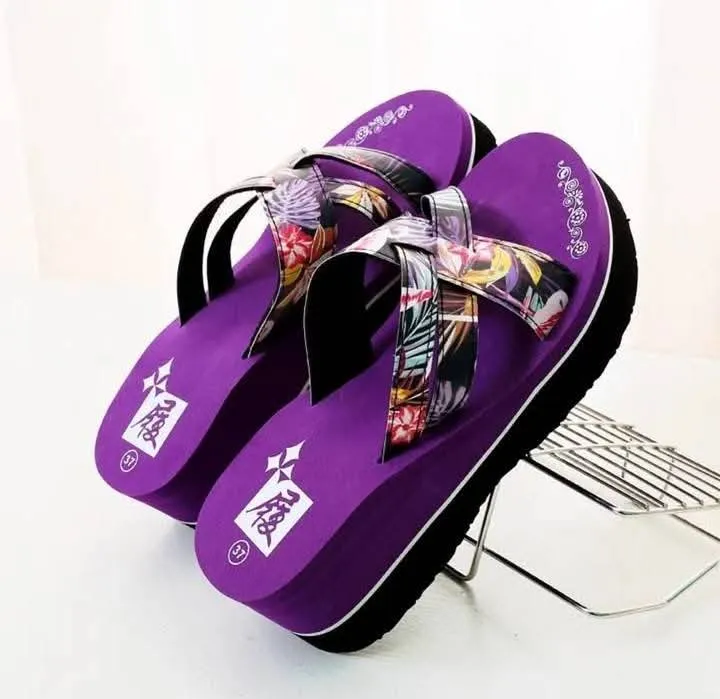Stylish Floral Platform Flip-Flops for Women