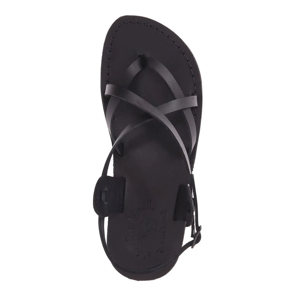 Tamar Buckle - Leather Flip Flop Sandal | Black
