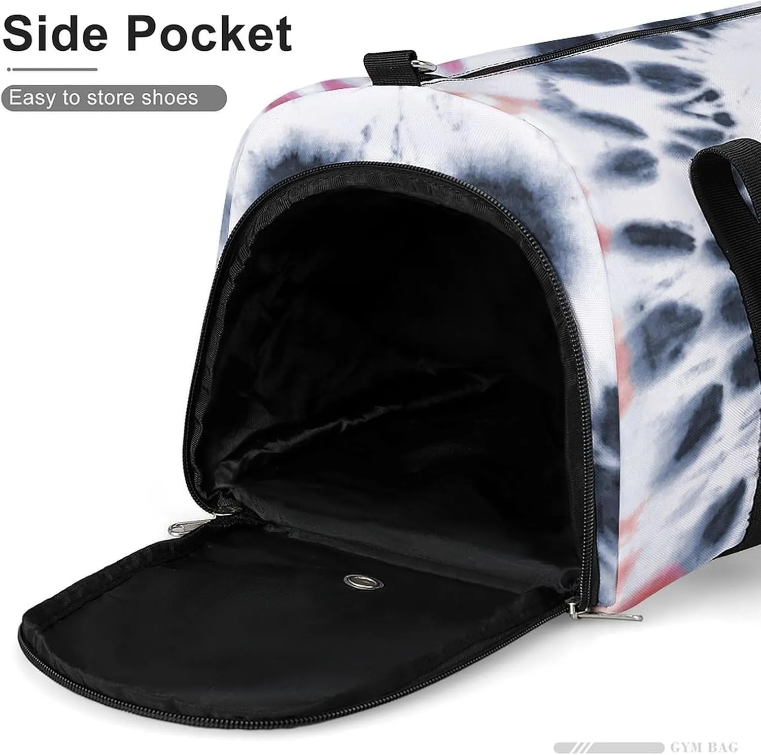 Tie Dye with Skulls Fitness Large Gym Bag for Unisex with Shoe Compartment & Wet Pocket