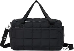 Travel duffel bag, gym bag, overnight duffel bag, with shoe compartment (black)