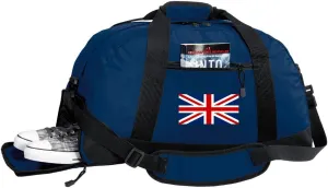UK Flag Duffel Bag - England British Flag Gym Bags w/SHOE POCKETS