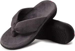 WALKFUN Women's Thong Slippers with Arch Support, Cozy House Indoor Home Flip Flops for Women