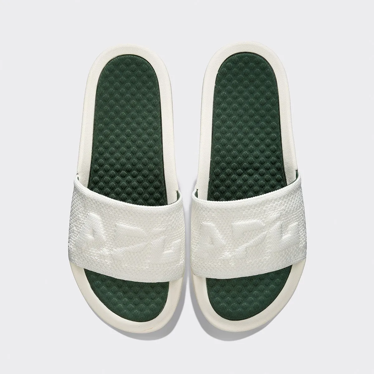 Women's | Big Logo TechLoom Slide | Ivory / Great Green