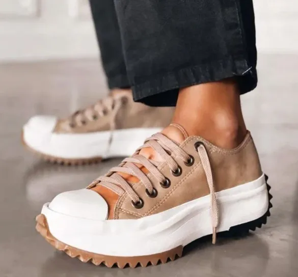 Women's Comfortable Synthetic Platform Shoes with Supportive Insoles