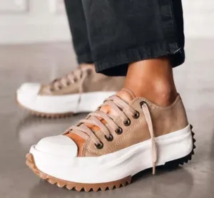 Women's Comfortable Synthetic Platform Shoes with Supportive Insoles