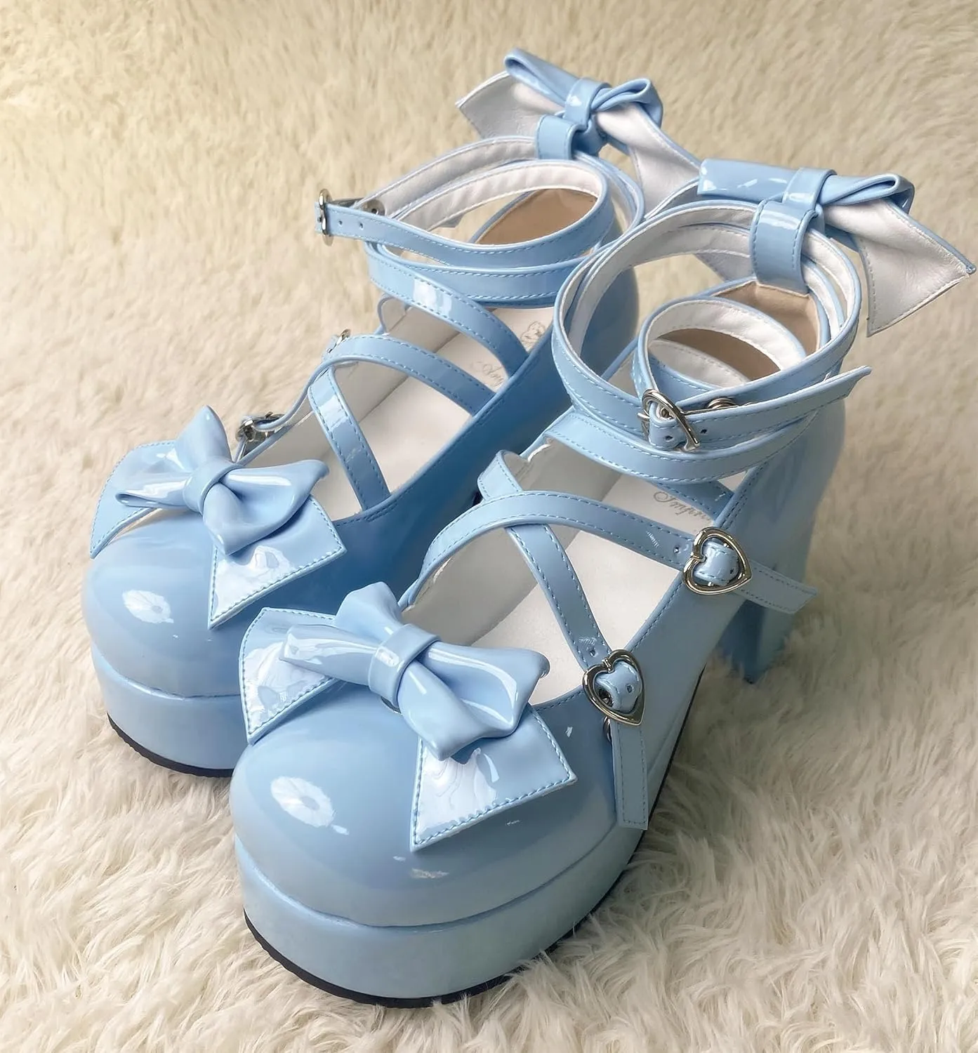 Women's Lolita Party Shoes Criss Cross Strappy High Heels Platform Pumps