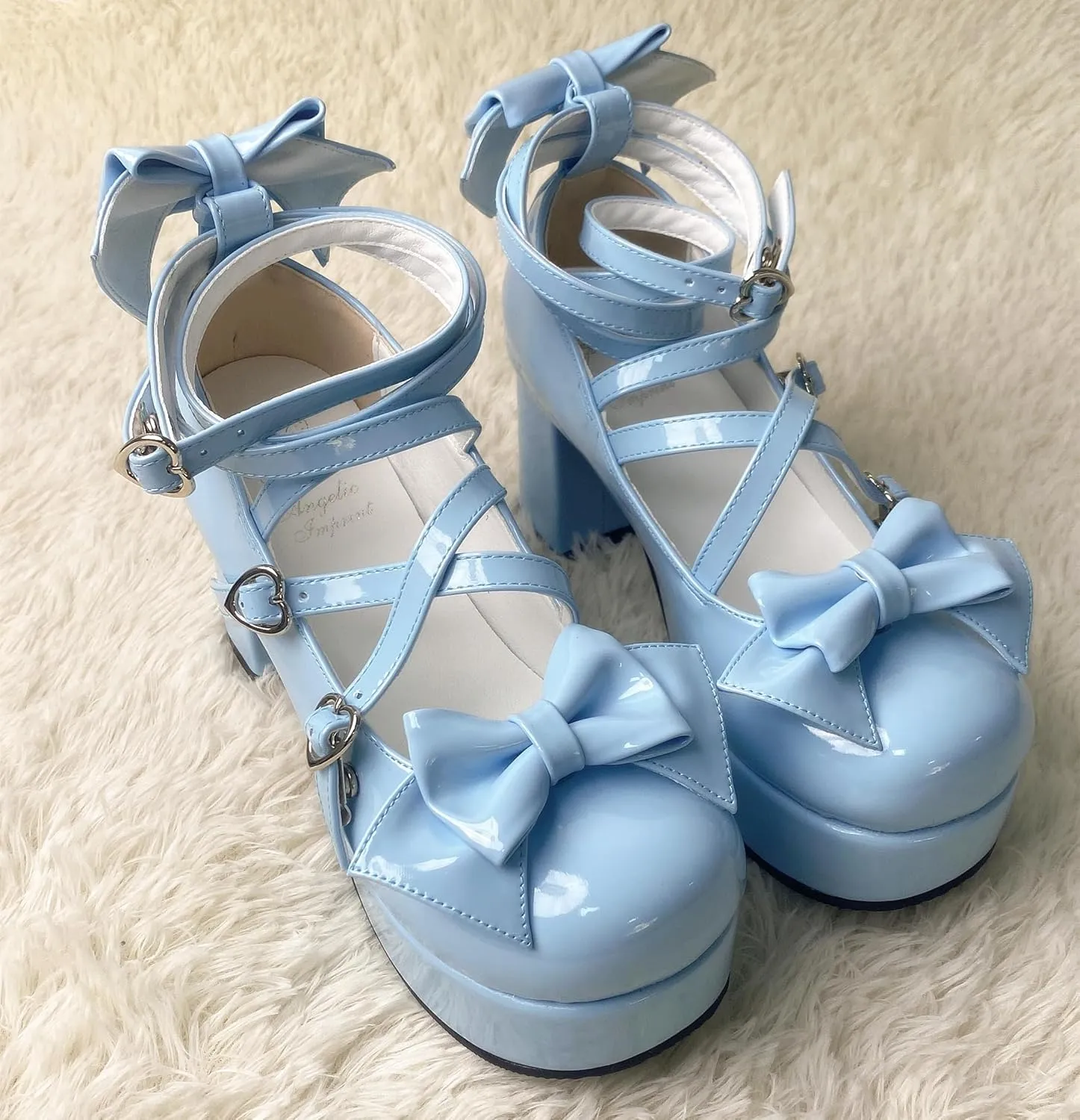 Women's Lolita Party Shoes Criss Cross Strappy High Heels Platform Pumps