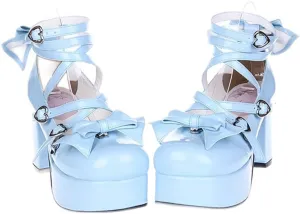 Women's Lolita Party Shoes Criss Cross Strappy High Heels Platform Pumps