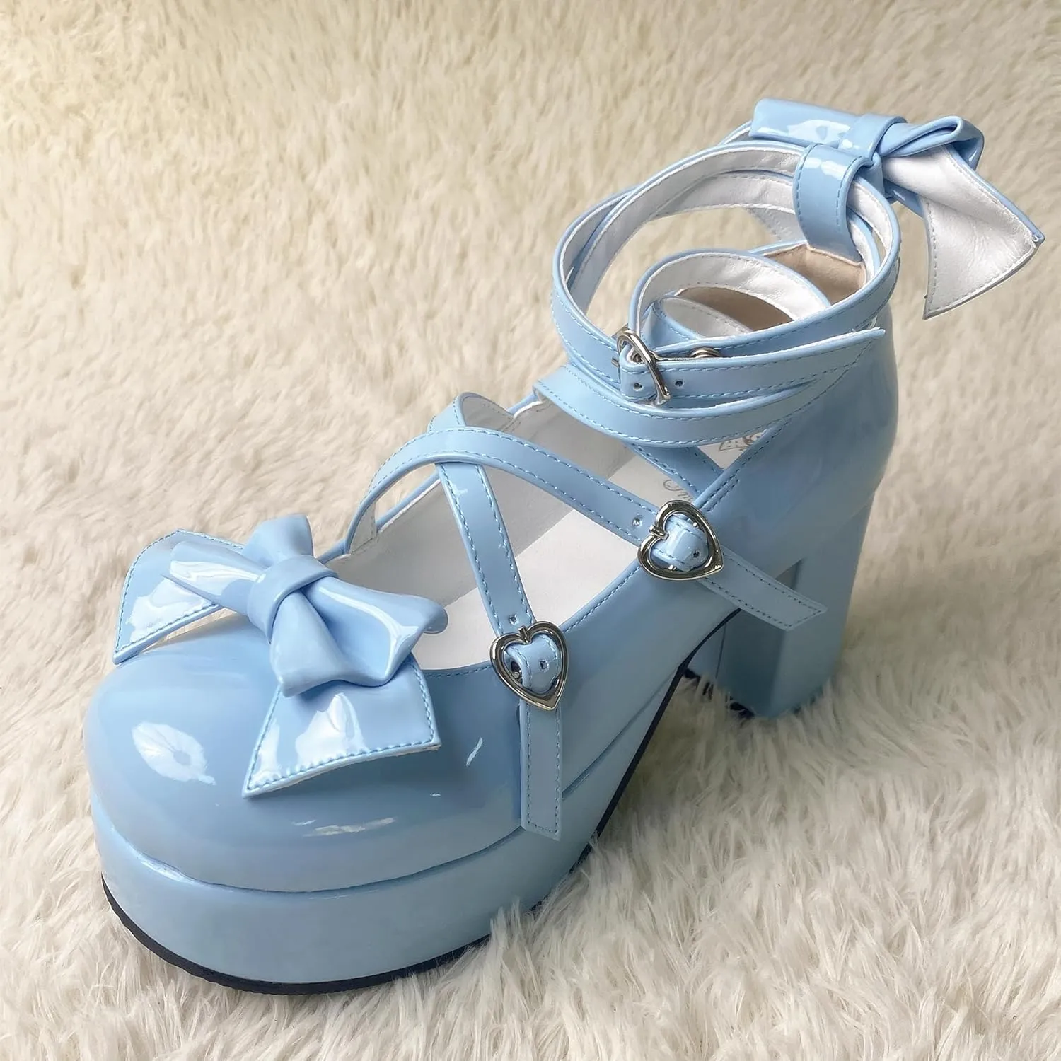 Women's Lolita Party Shoes Criss Cross Strappy High Heels Platform Pumps