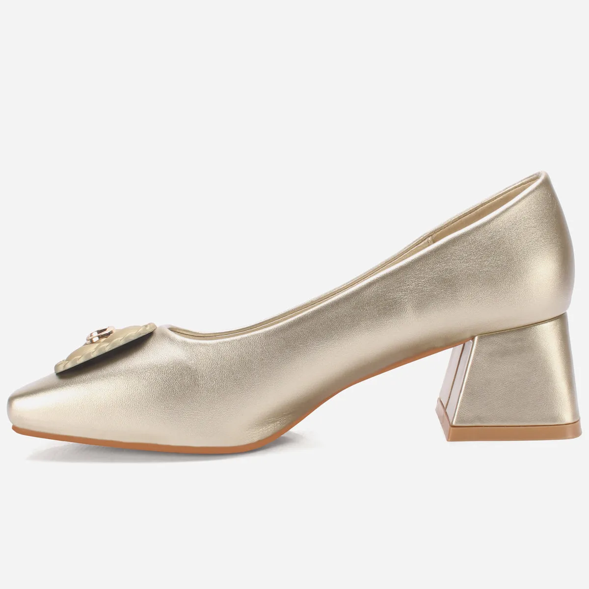 Women's "ARNA" Square Toe Block Heel Courts