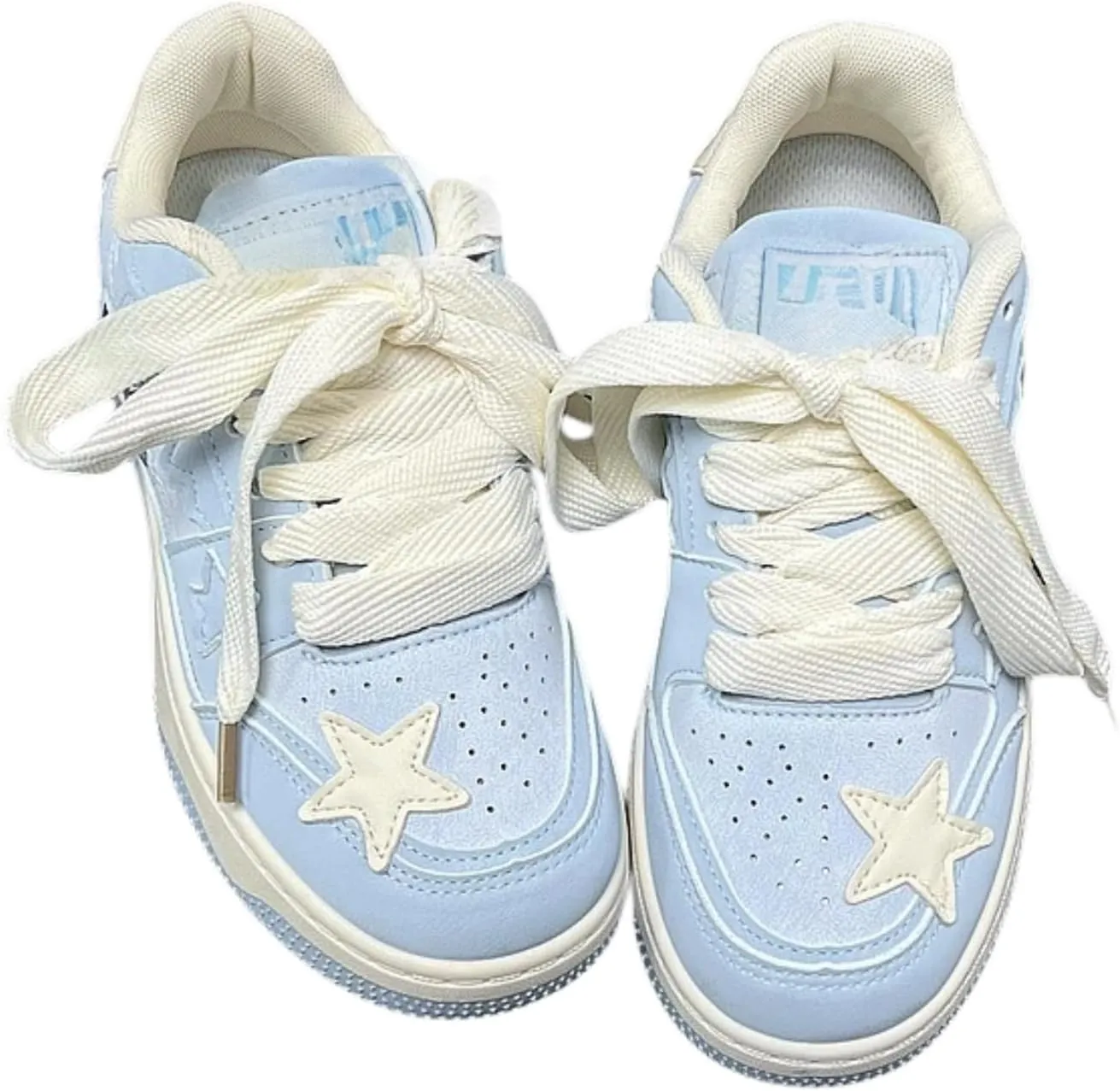 Women's Star Chunky Sneakers Y2k Aesthetic Cute Unique Comfort Casual Walking Creamy Stylish Platform Shoes for Sports