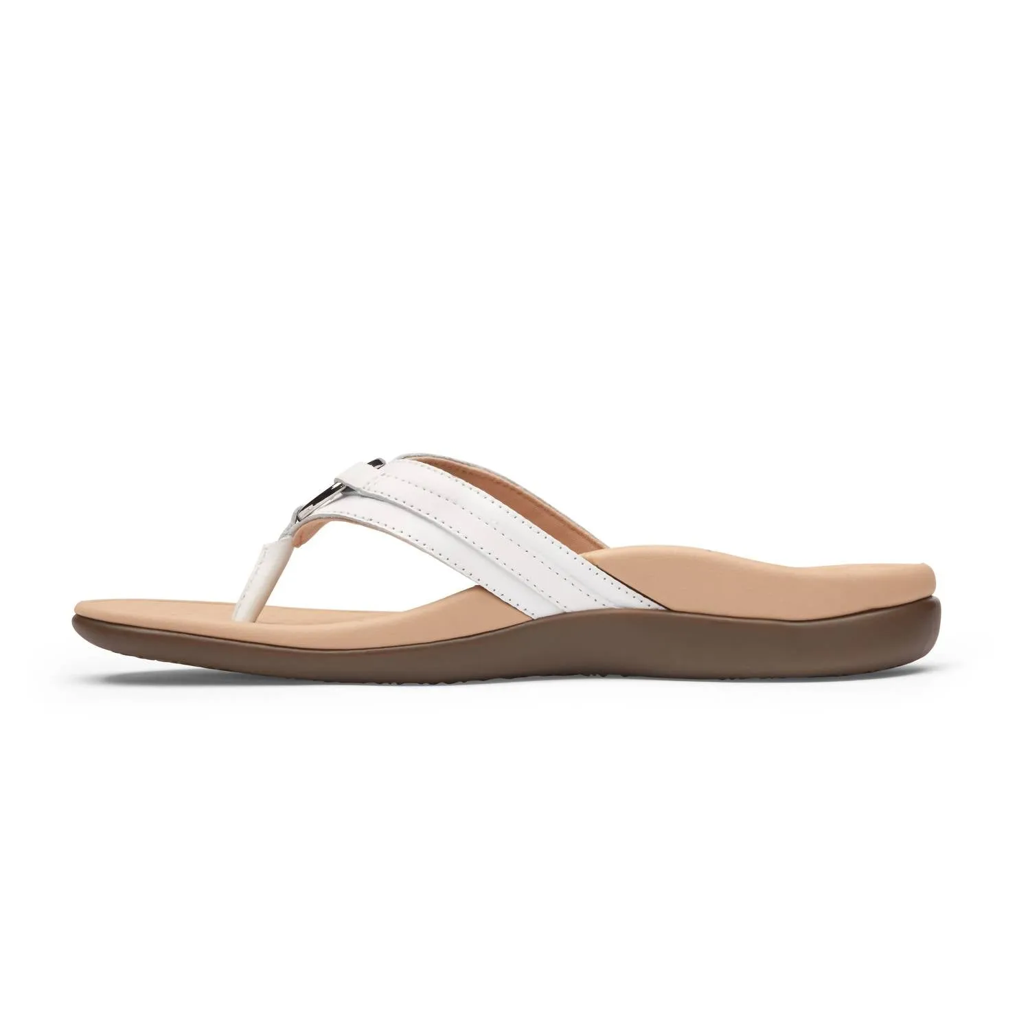 Women's Tide Aloe Leather Flip Flop Sandal In White