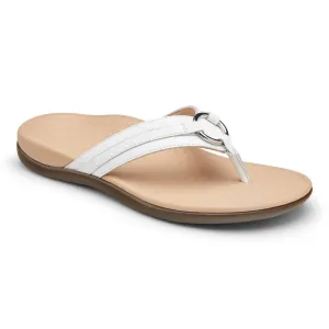 Women's Tide Aloe Leather Flip Flop Sandal In White
