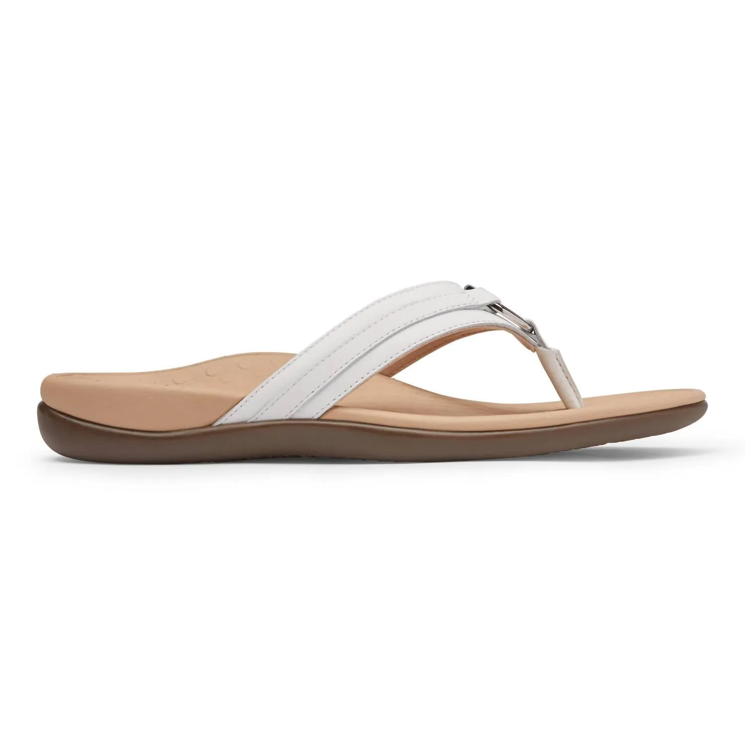 Women's Tide Aloe Leather Flip Flop Sandal In White