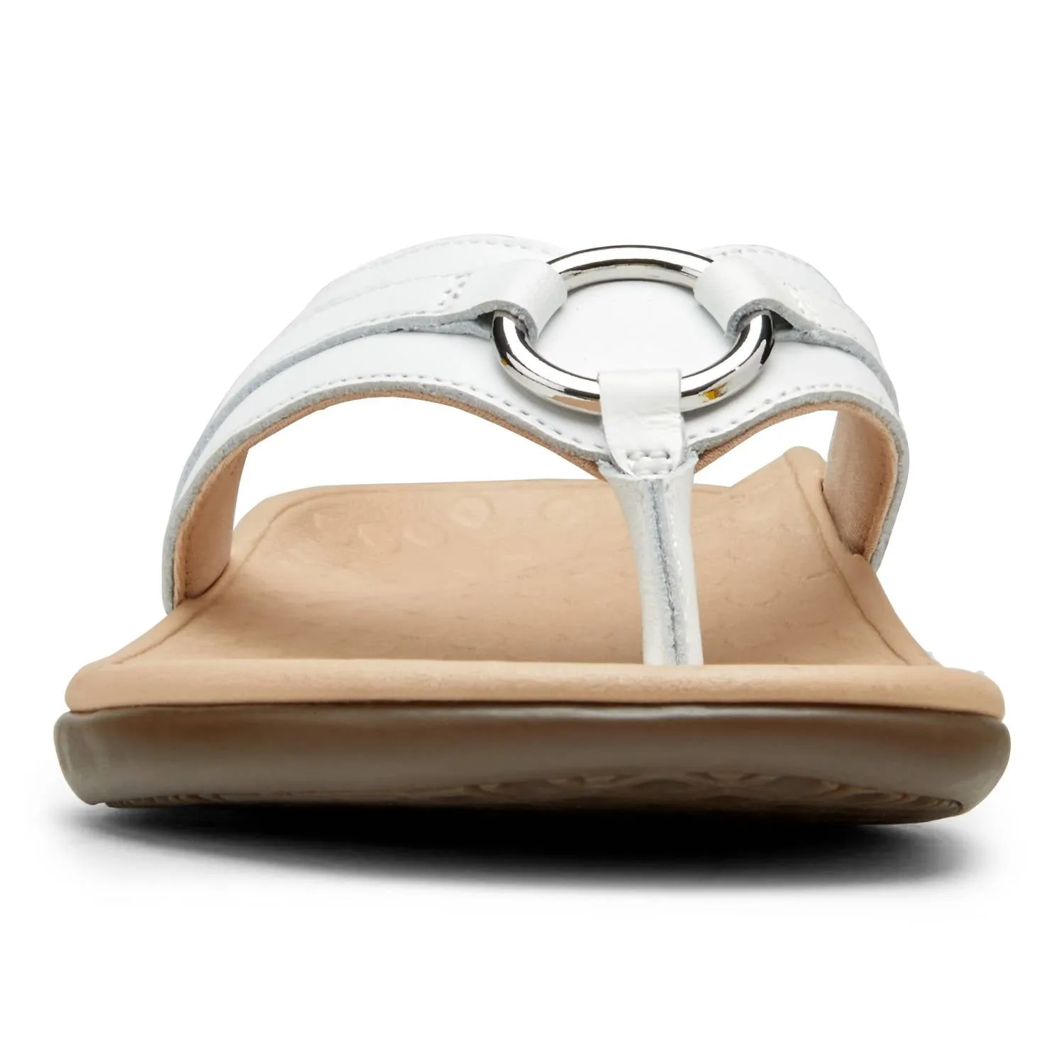 Women's Tide Aloe Leather Flip Flop Sandal In White