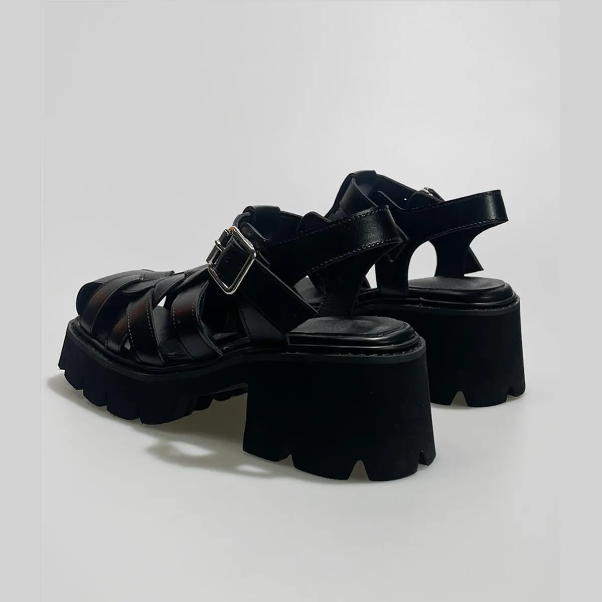 Woven Leather Platform Sandals