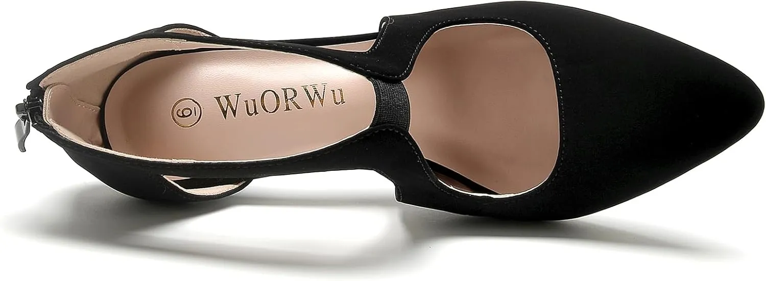 WuORWu Women's Closed Toe Pumps