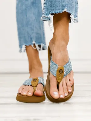 Yellowbox Nayama Flip Flop Shoes in Light Denim