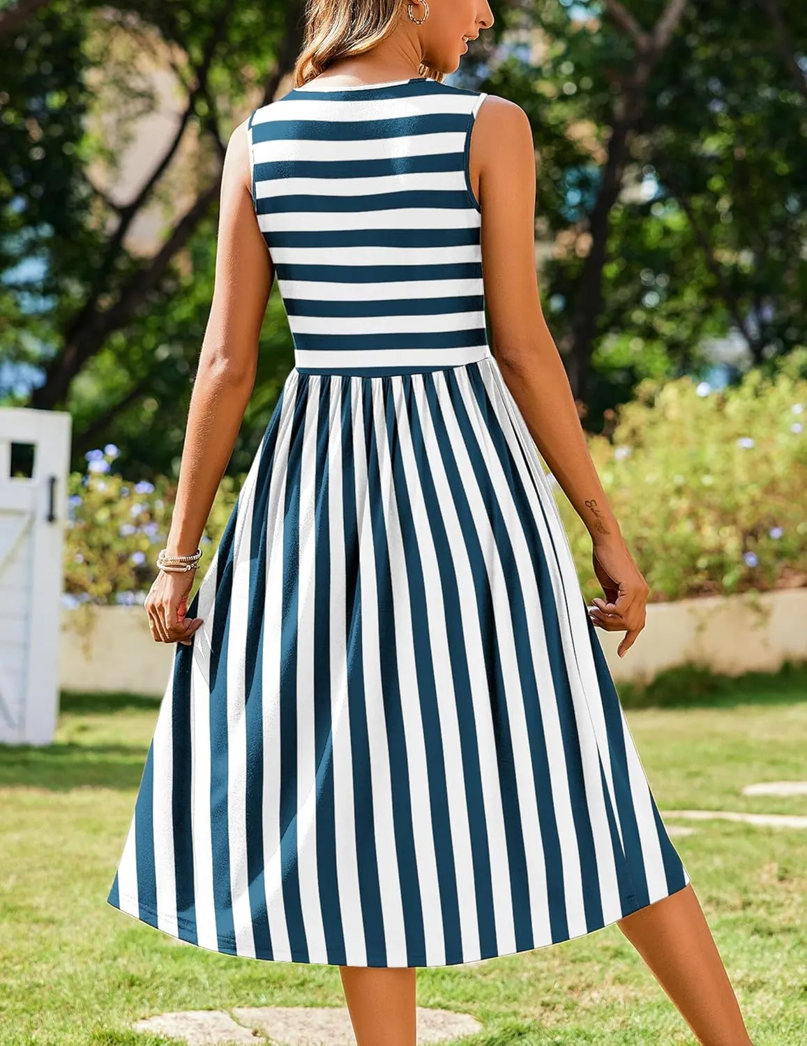 Zeagoo Women's Summer Tank Midi Dress with Pockets Floral Sleeveless A-Line Casual Loose T-Shirt Dresses Beach Sundress 2025